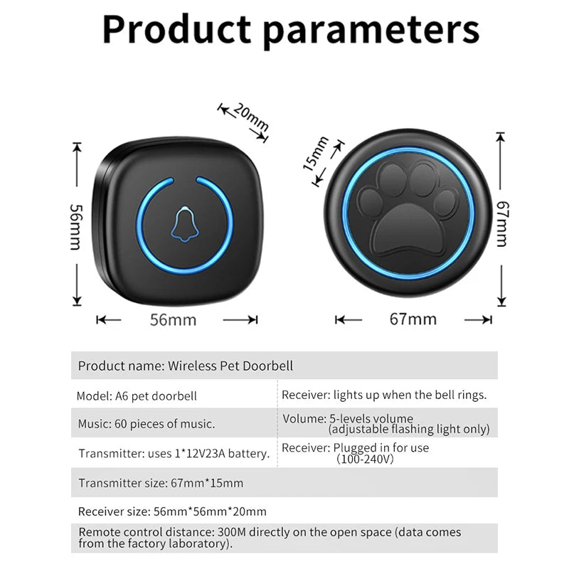 Bouton de communication pour chien dimensions produits 