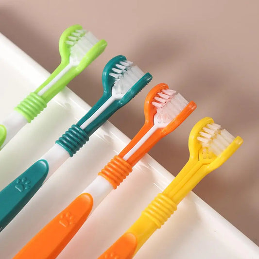 Brisse à dent chien de couleur différente avec plusieurs brosse pour mieux brosser. Image produit Boutiquechien 