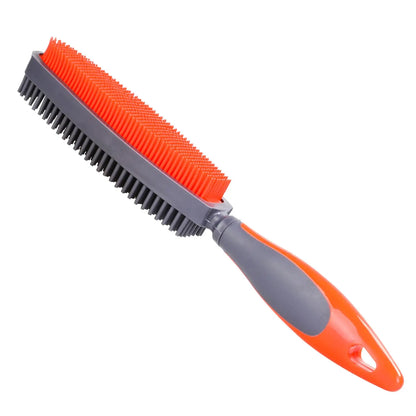 Brosse caoutchouc pour chien de couleur rouge et gris