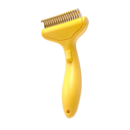 Brosse chien poil long professionnel de couleur jaune 