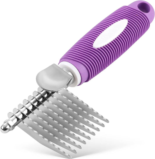 Brosse pour chien démêlante de couleur violette. Image produit Boutiquechien