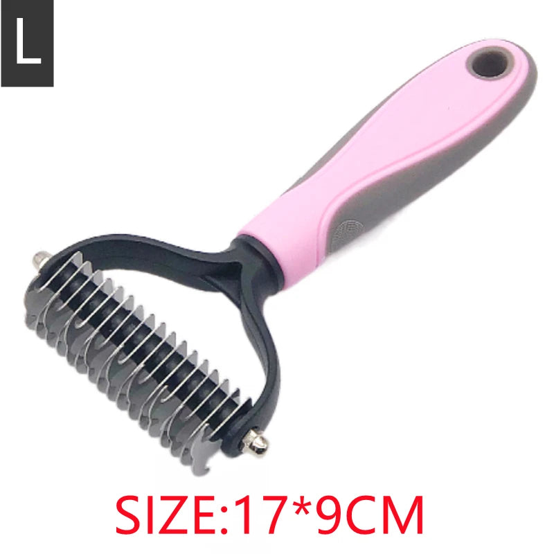 Brosse debourrage chien rose L