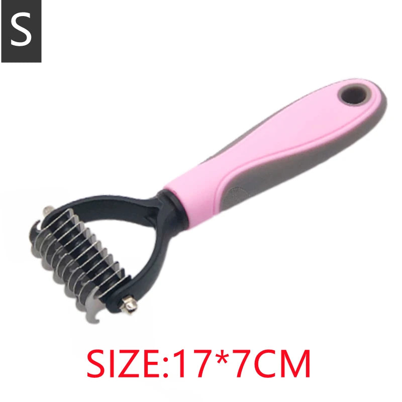 Brosse debourrage chien rose S