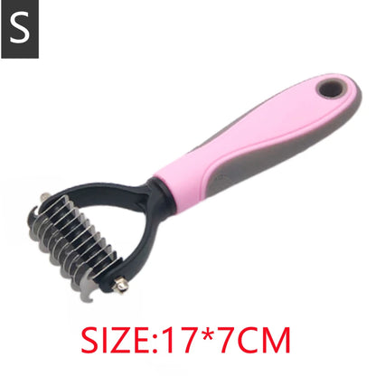 Brosse debourrage chien rose S