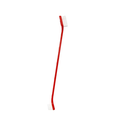 Brosse à dent de couleur rouge avec tête double pour le meilleur soins des dents de votre compagnon. Image produit Boutiquechien