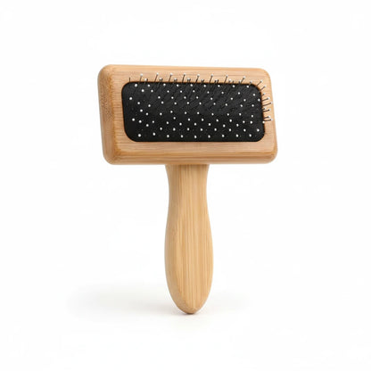 Brosse pneumatique chien de couleur bois bambou et noir 