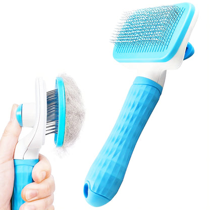 Brosse slicker chien carre bleu