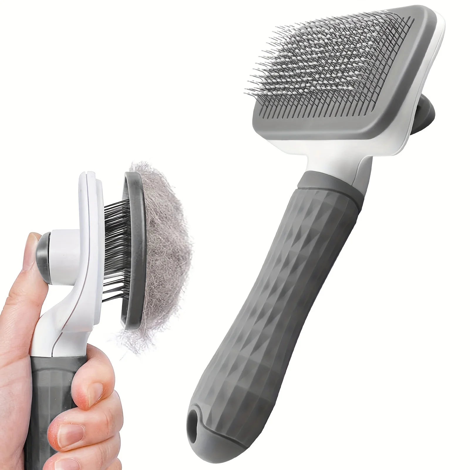 Brosse slicker chien rectangulaire gris