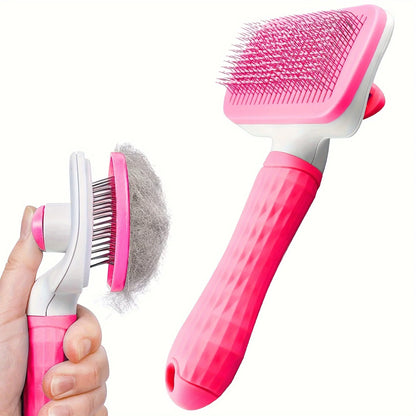 Brosse slicker chien rose rectangle 