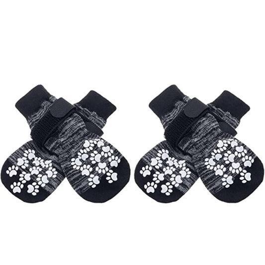 Chaussette pour chien de couleur gris et noir anti dérapante de boutiqechien