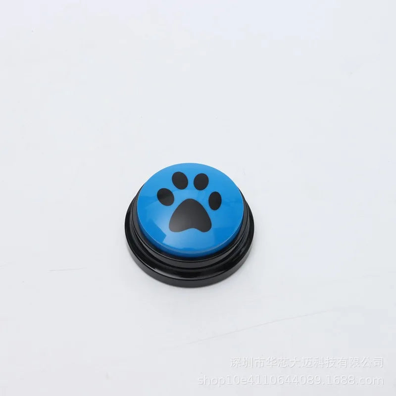 Chien communication bouton bleu