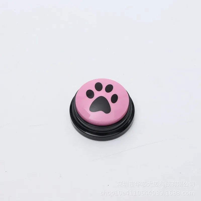Chien communication bouton rose