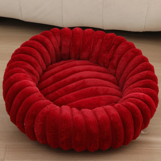 grand panier pour chien fluffy de boutiquechien de dimension L ou XL. parfait pour les chiens de tailles de moyenne. LE panier rouge pour chien est parfait pour les chiens de tailles moyennes 