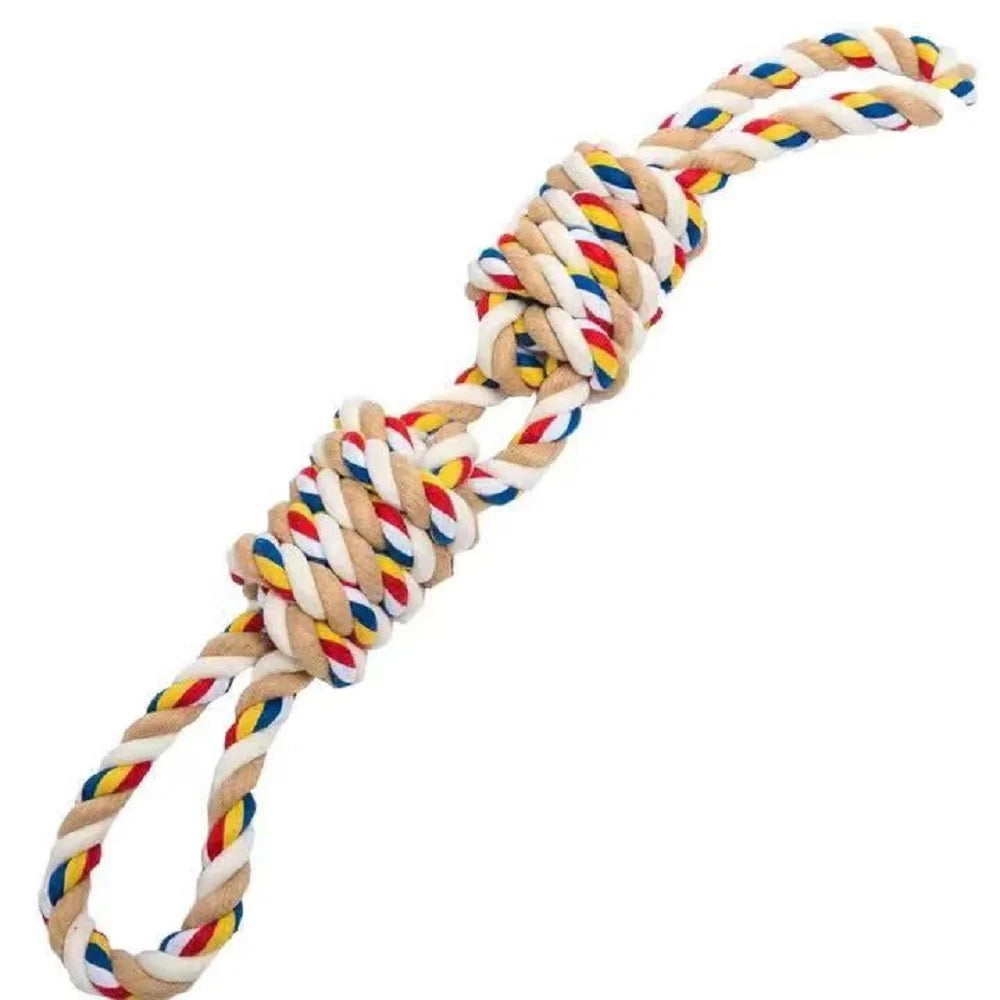 jouet pour chien indestructible en corde resistant de couleur claire. Image produit Boutiquechien 