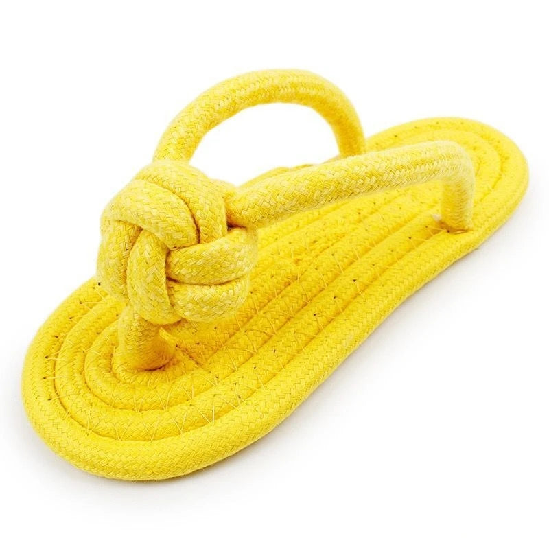 Claquette pour chien de couleur jaune en nylon renforcé. Image produit Boutiquechien 