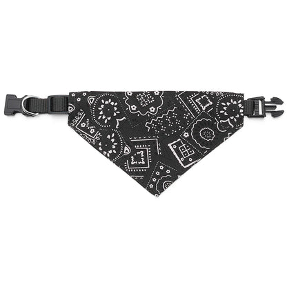 Collier bandana chiot de couleur noir et blanc