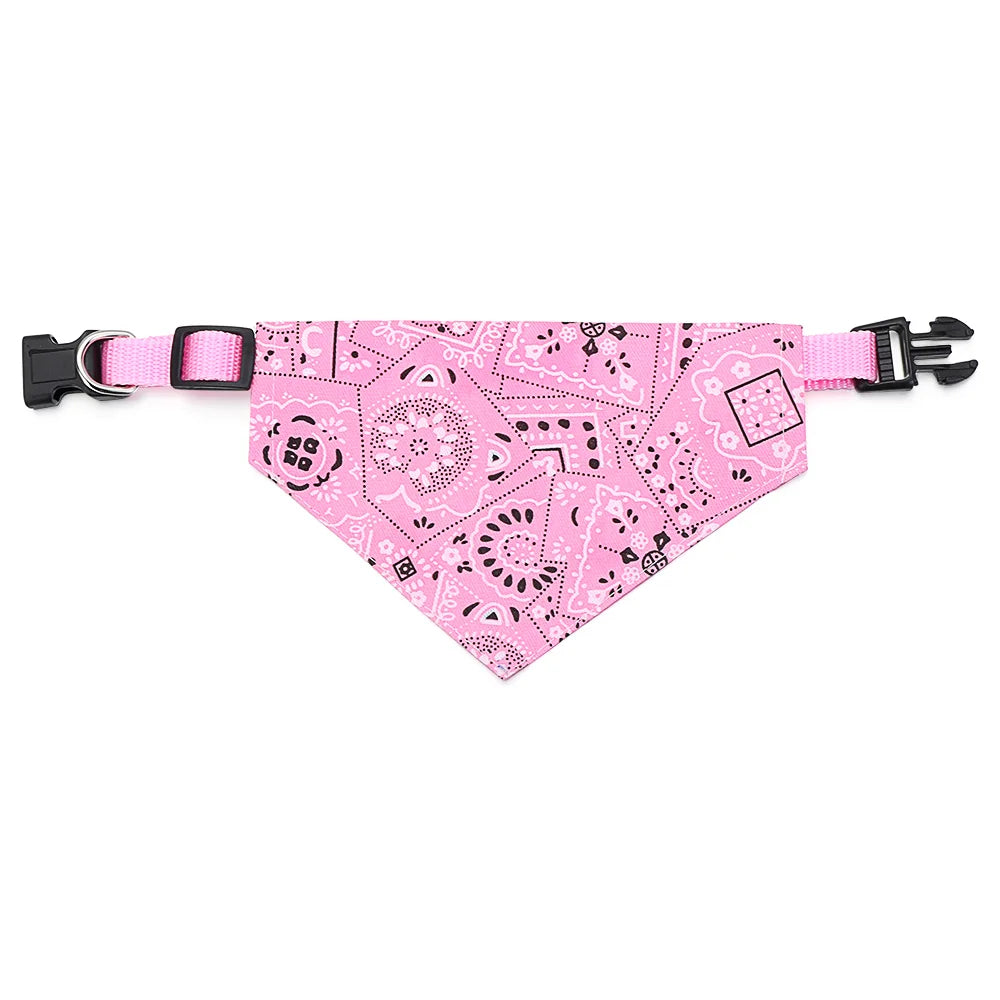Collier bandana chiot de couleur rose et noir de boutiquechien