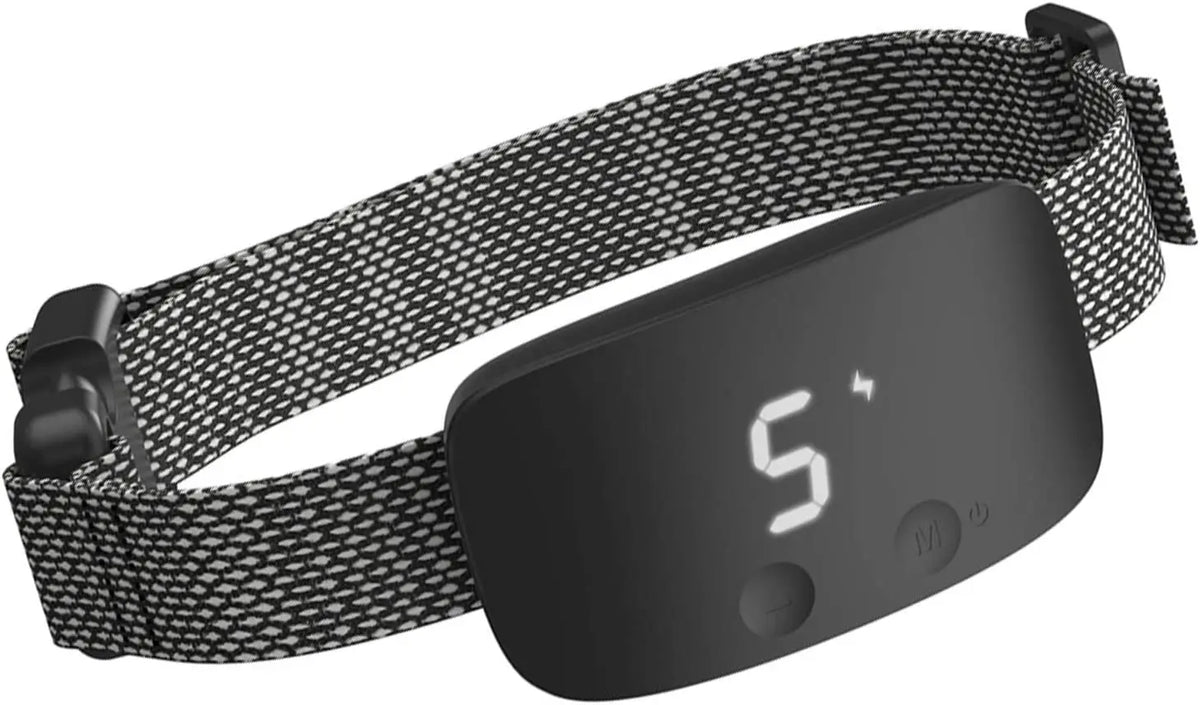 collier pour chien anti-aboiement de couleur noir. Gestion pratique de tout les modes d'utilisation. Image produit Boutiquechien