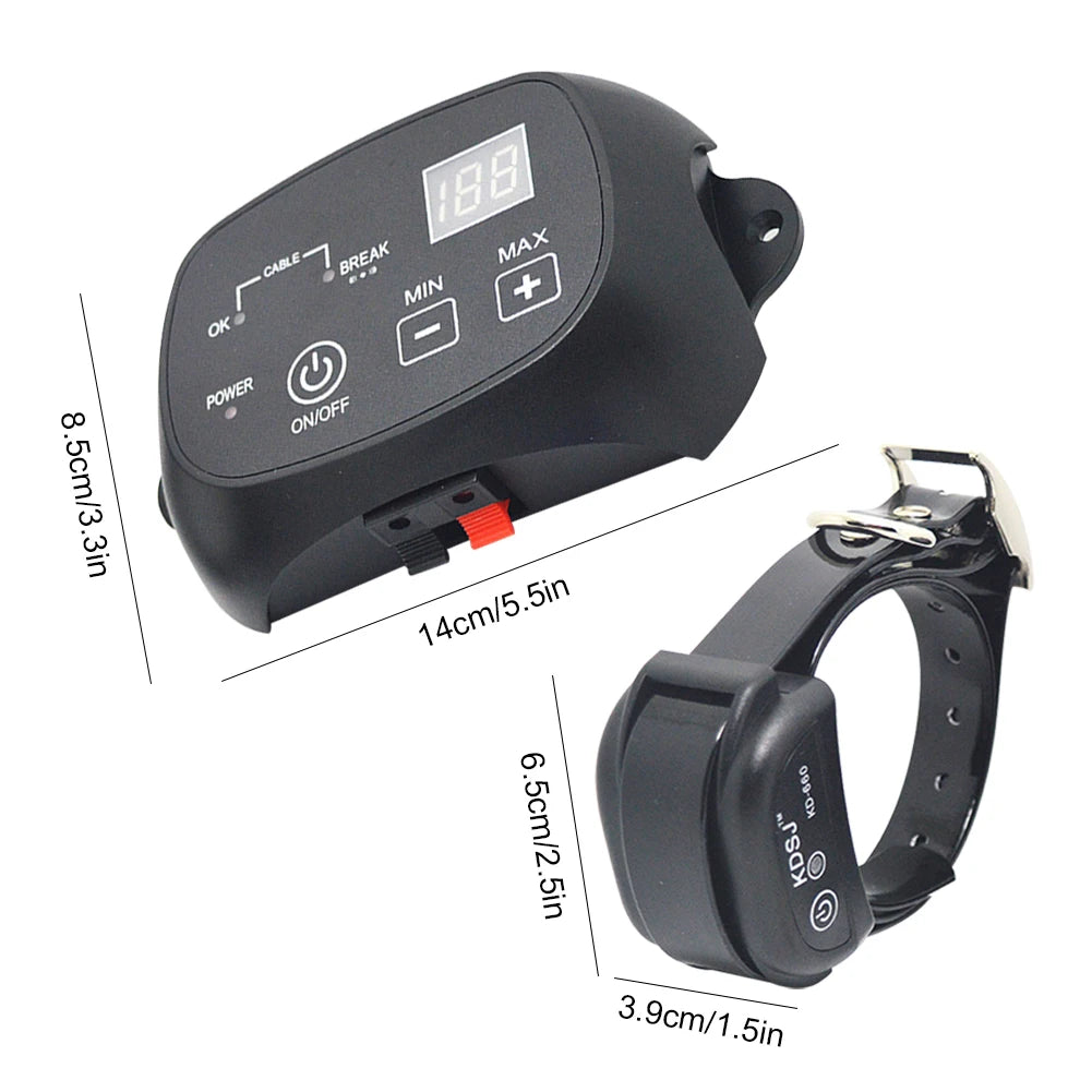 collier chien anti fugue avec récepteur. Dimension total des produits en Cm. Image produit Boutiquechien