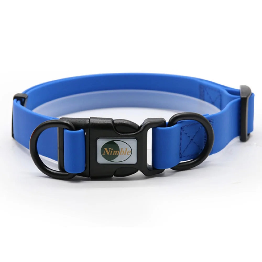 Collier chien biothane bleu