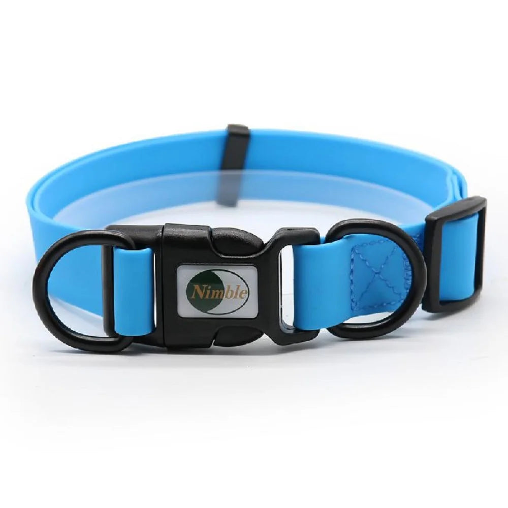 Collier chien biothane bleu claire