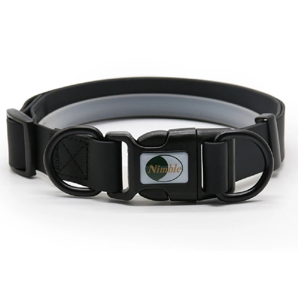 Collier chien biothane noir 