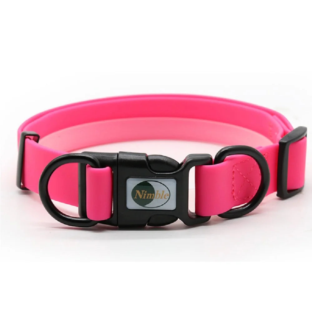 Collier chien biothane rose