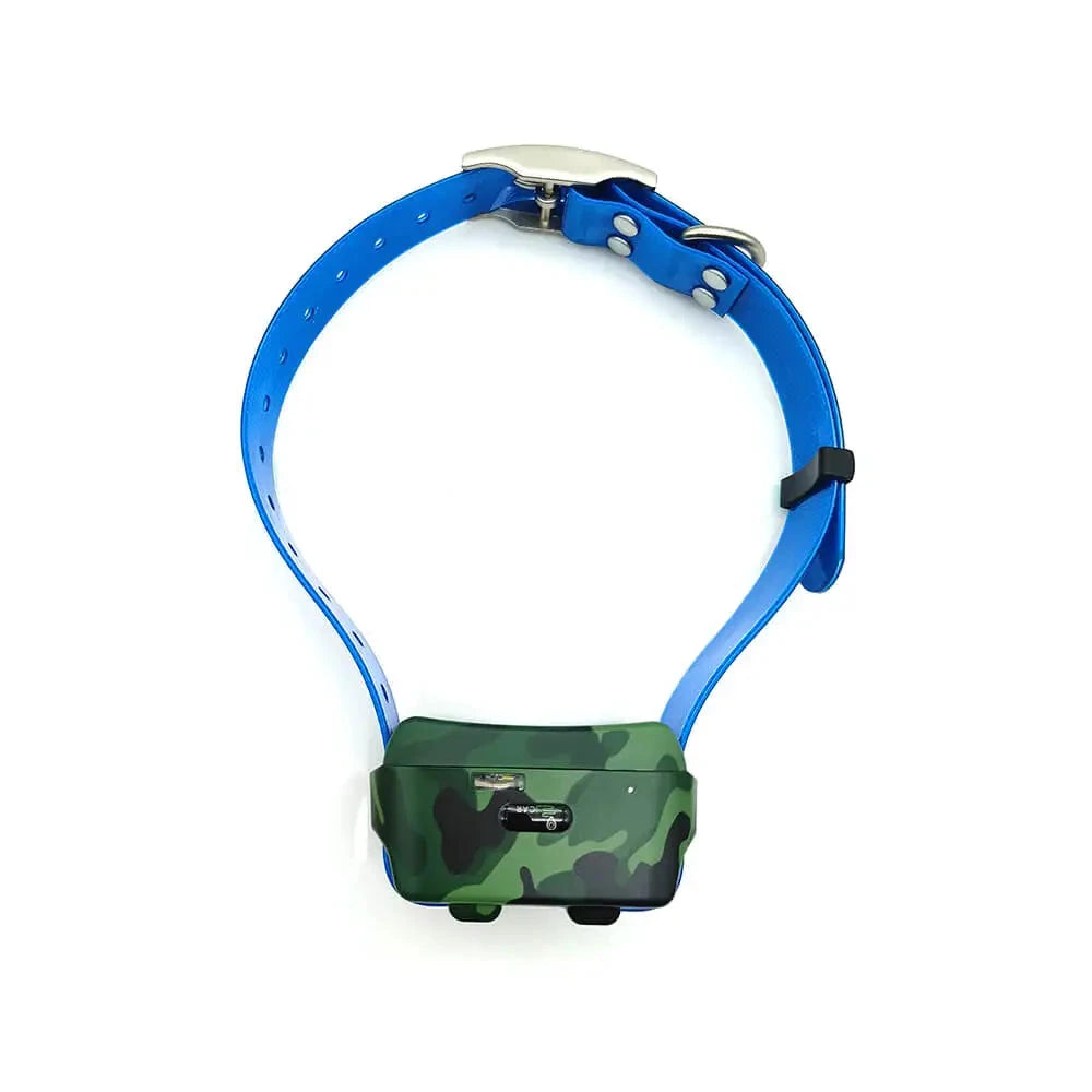 collier chien bleu gps sans abonnement de couleur bleu et militaire. Image produit Boutiquechien