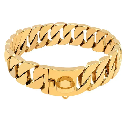 Collier chien chaine non etrangleur or