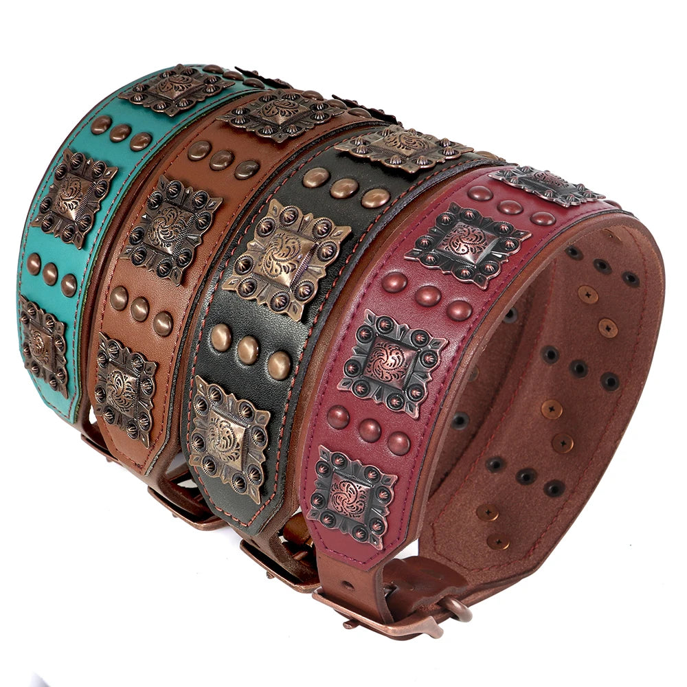 Collier chien cuir large toutes les couleurs Image