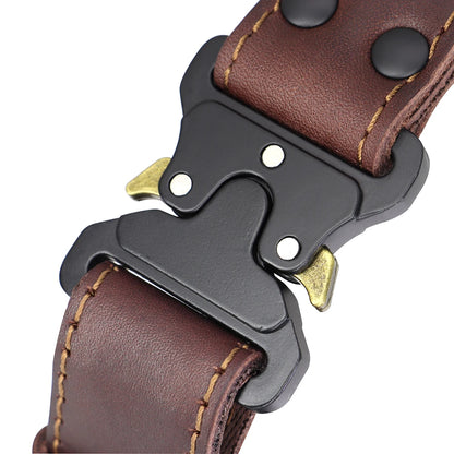 Collier chien cuir luxe attache produit 