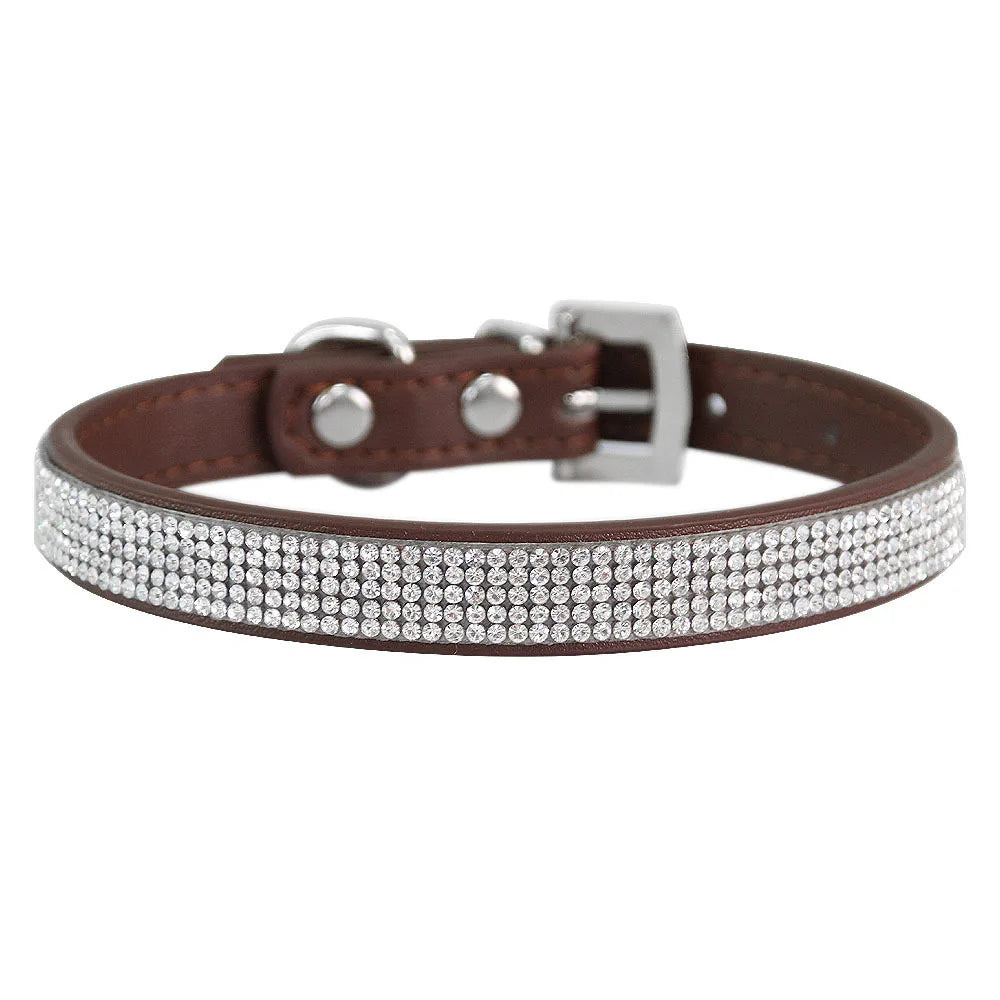 Collier chien cuir marron