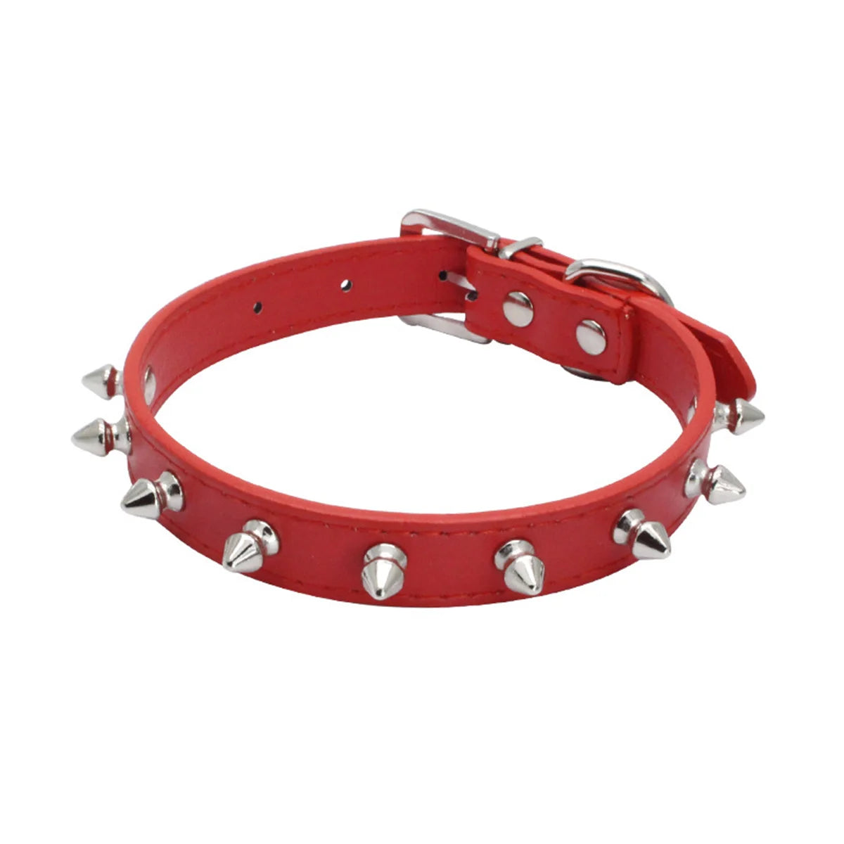 Collier chien cuir rouge