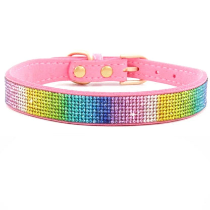 Collier chien à paillette rose multicolore . Image produit Boutiquechien