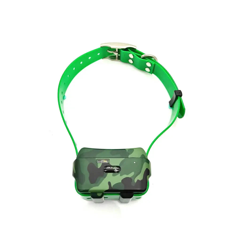 collier vert sans abonnement gps de couleurs vert et militaire pour chien. Image produit Boutiquechien 
