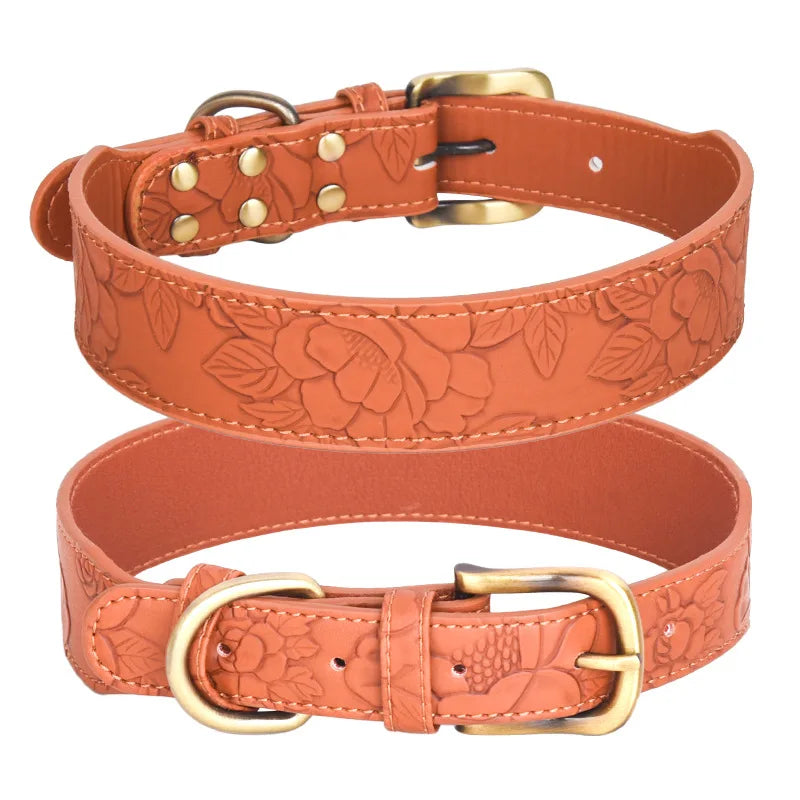 Collier chien de luxe orange