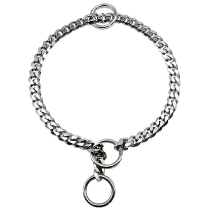 Collier étrangleur chien en métal gris. Image produit Boutiquechien