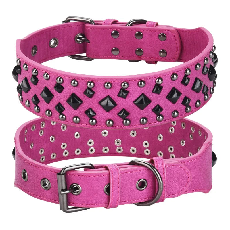 Collier chien solide rose 