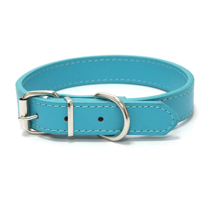 collier pour chiot bleu style cuir de Boutiquechien 