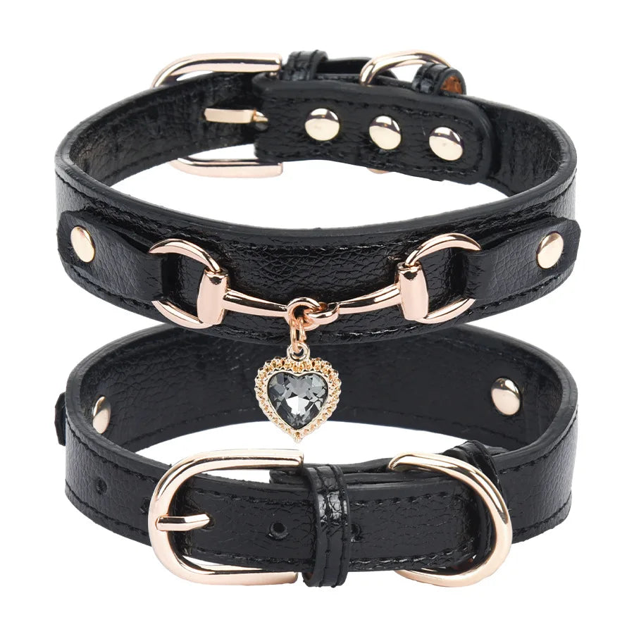 Collier de chien femme noir