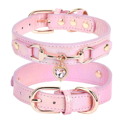 Collier de chien femme rose