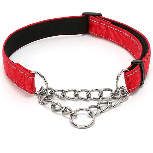 collier étrangleur chien de couleur rouge résistant et confortable. Collier en maillon rouge pour chien. Image produit Boutiquechien