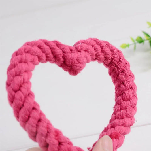 Jouet en corde en forme de coeur. Jouet parfait pour jouer avec votre chien de Boutiquechien