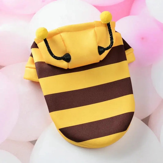 déguisement pour chien abeille de couleur jaune et brun à rayure de boutiquechien