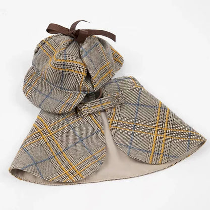 Déguisement de détective de couleur gris avec cape et chapeau assortie. image produit Boutiquechien