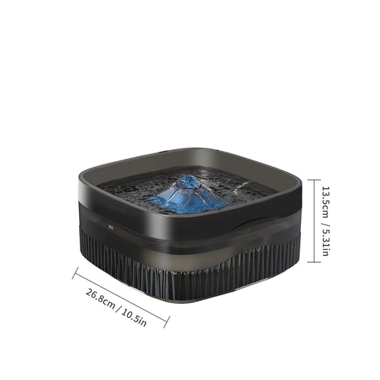 Dimensions total de la gamelle d'eau pour chien de couleur noir de 5l. Image produit Boutiquechien