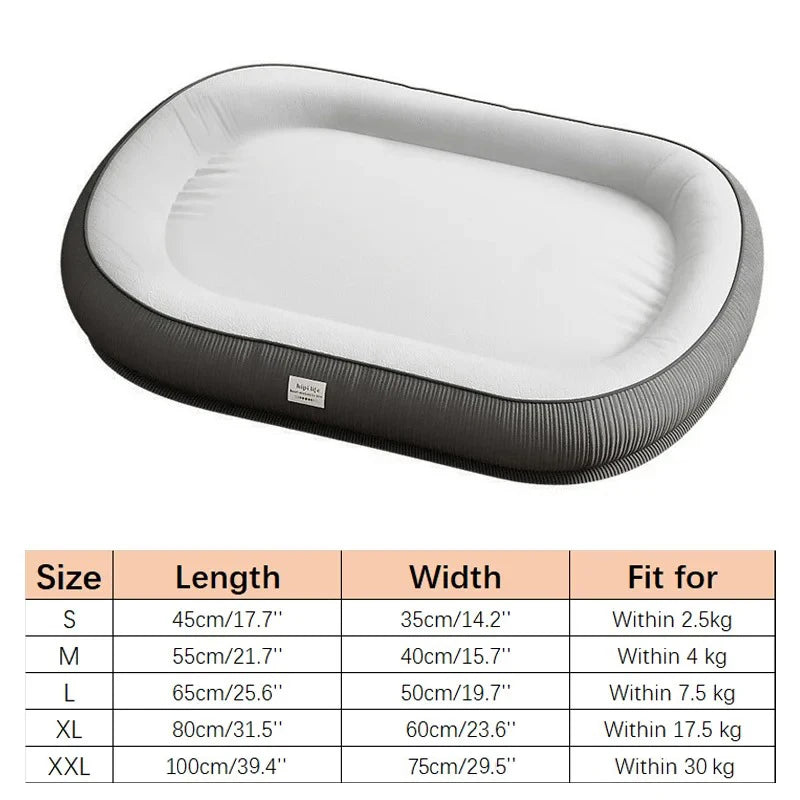 dimension de S à XXL pour boutiquechien. Le panier XL et XXL sont fait pour les chiens de 17.5 à 30 KG. Pour panier beige