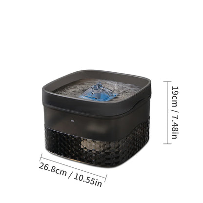 Dimensions total de la gamelle d'eau pour chien de couleur noir de 9l. Image produit Boutiquechien