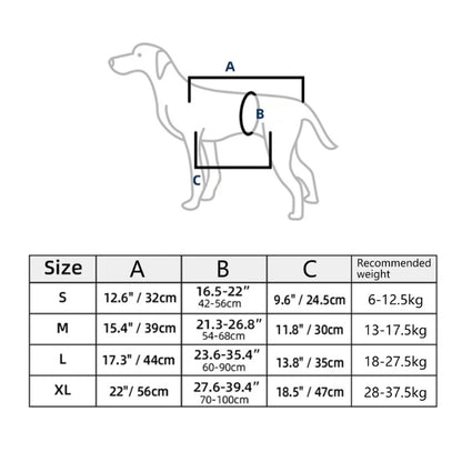 Dimensions du harnais de levage pour chien de couleur noir de boutiquechien