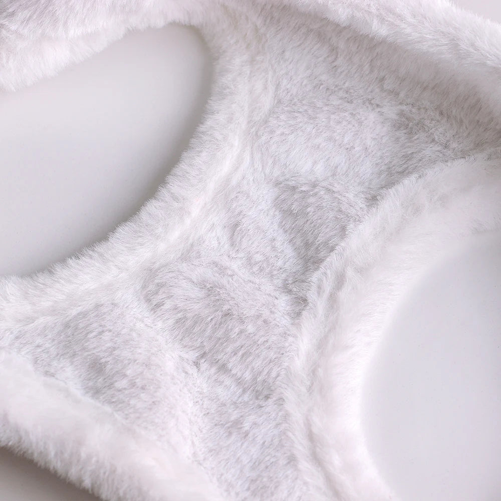 Fourrure blanc dans le harnais pour chien hivernal. Image produit Boutiquechien
